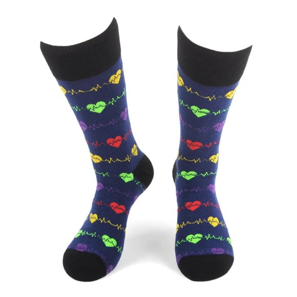 Men's Heart Monitor Novelty Socks - Picture 1 of 4
